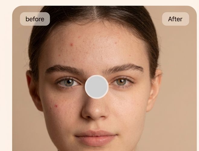 Before and after acne treatment result