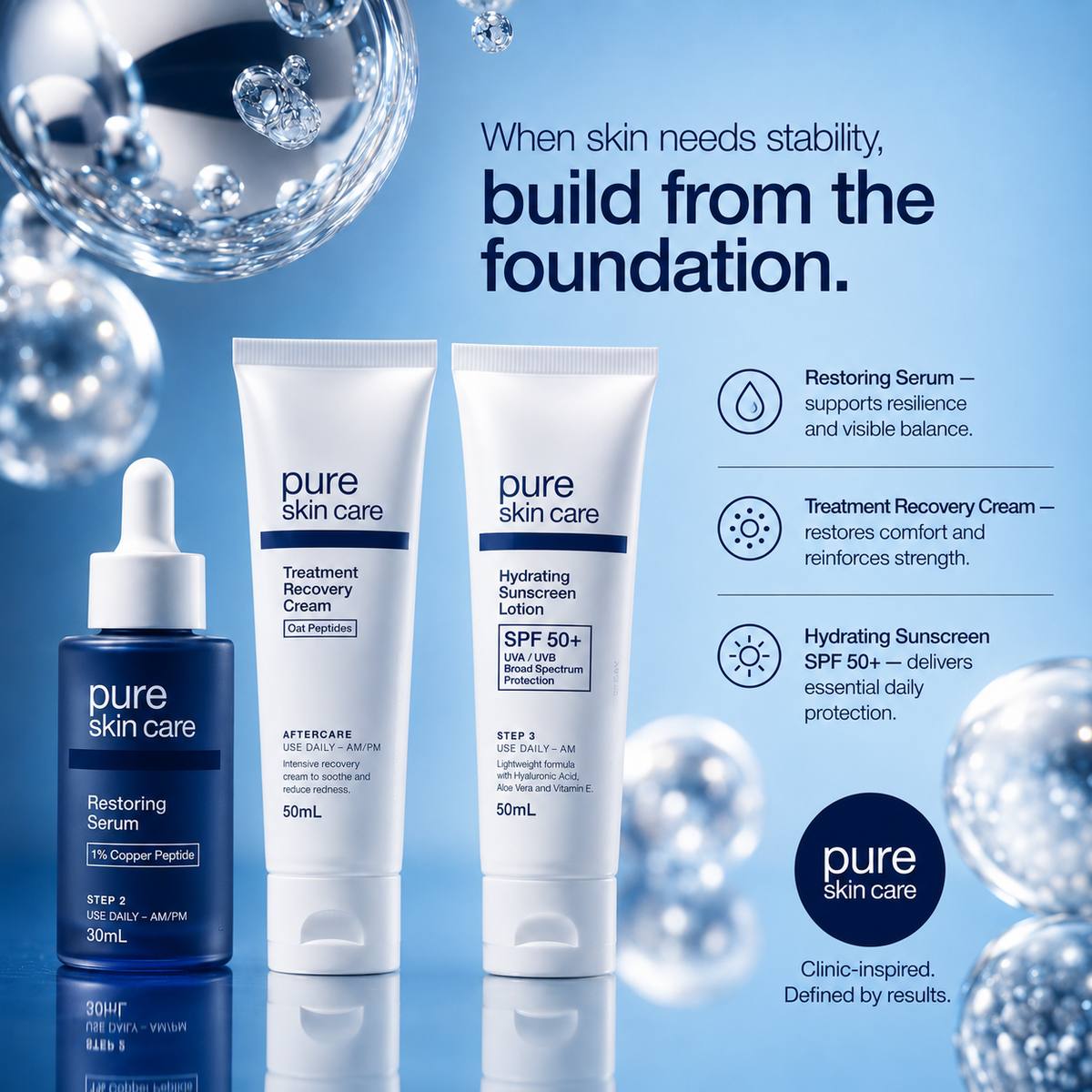 Pure Skin Care — product campaign post