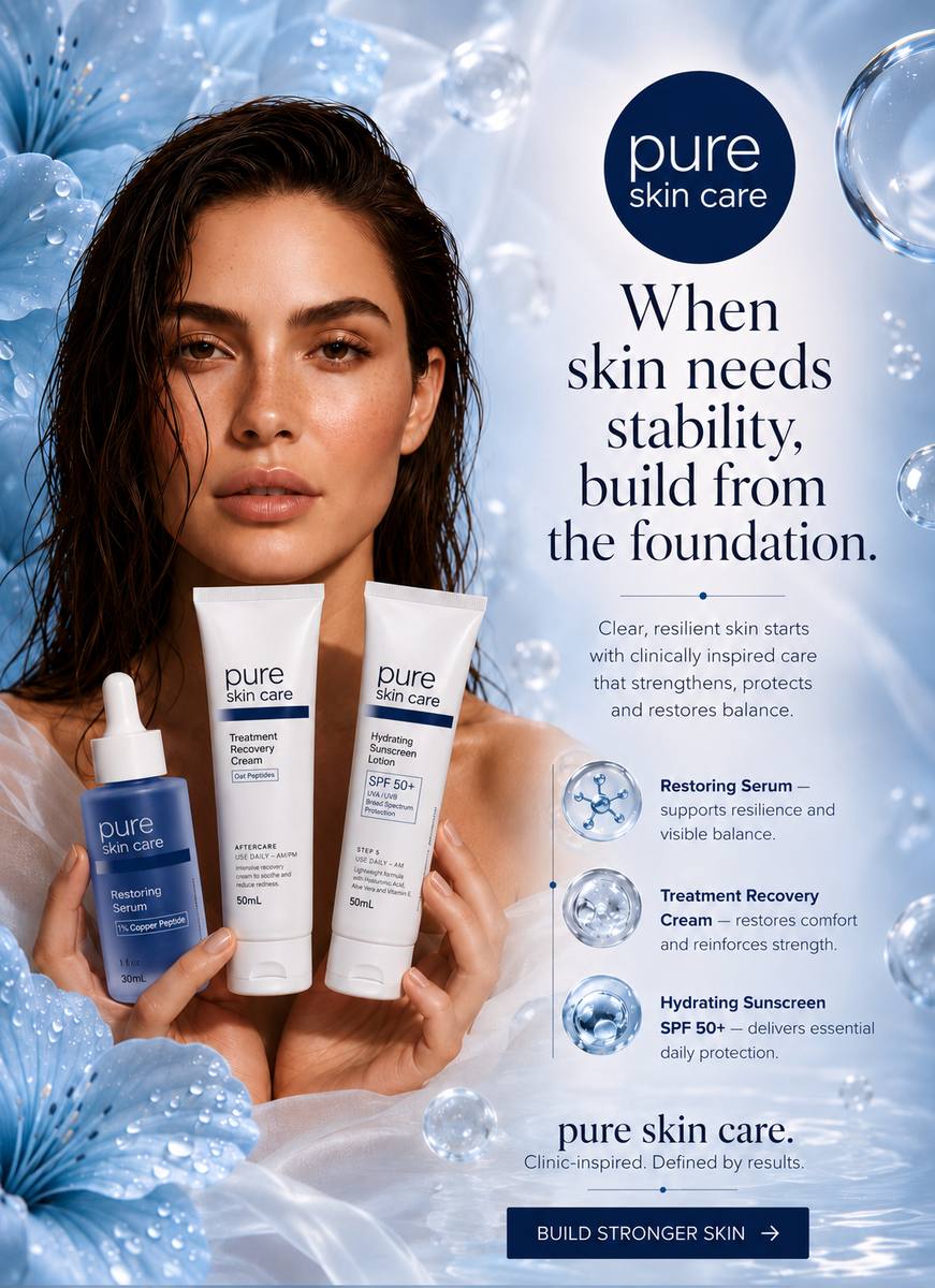 Pure Skin Care — model campaign post